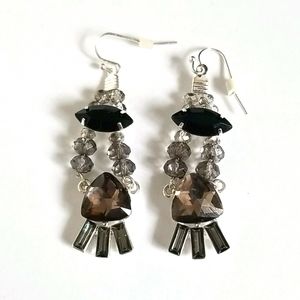 triangular Rhinestone chandelier earrings